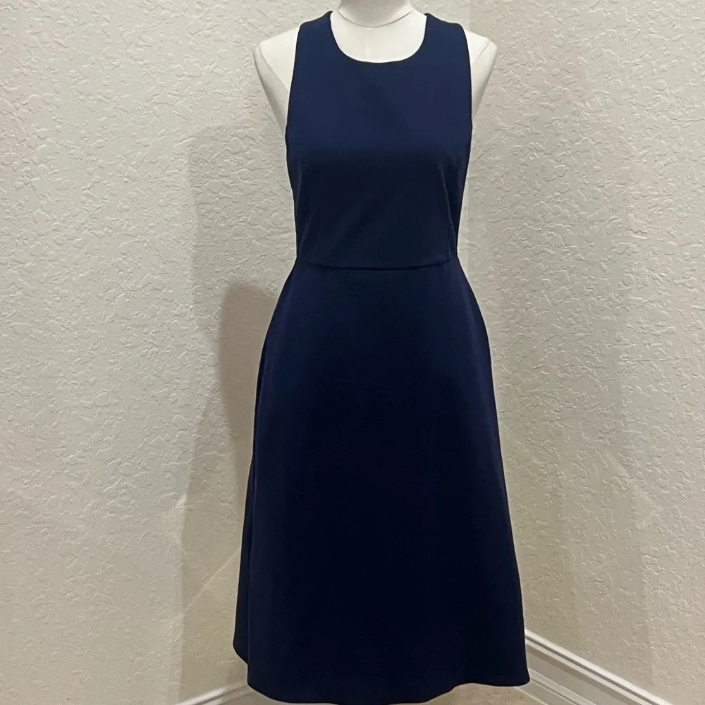 Banana Republic Navy Cross-Back A-Line Dress - Picture 5 of 5